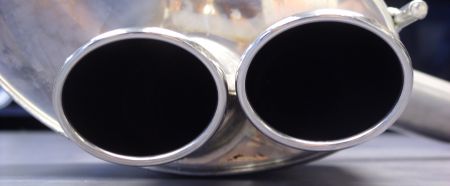 Rear silencer with 2x 90x70mm Mercedes-Benz W208 CLK 430