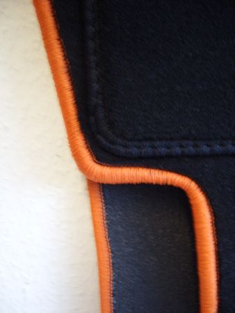 Floor mats 4 pcs. black/orange outline Mini R57 Convertible