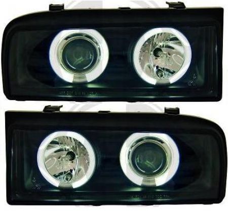 Headlights clear/black with Angel eyes CCFL VW Corrado