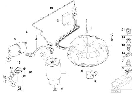 Pneumatic spring right side BMW E39 Touring