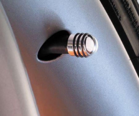 INTERIOR AIRCAPS Valve Caps alu - chrome, 3 black rubber rings,