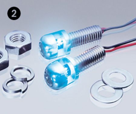 Foliatec  LASER LiteScrews front lighting - orbitblue