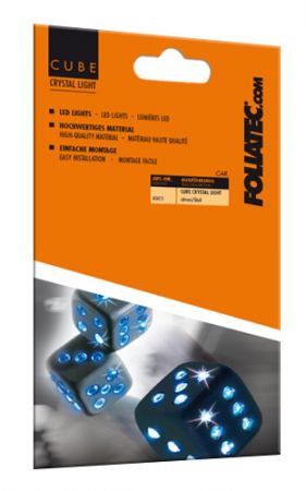 Foliatec Cube Crystal Light - black, 1 blue LED each cube