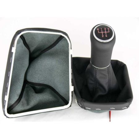 Leather-gear-handle 5 Speed Sport for BMW E30, orange Illuminate