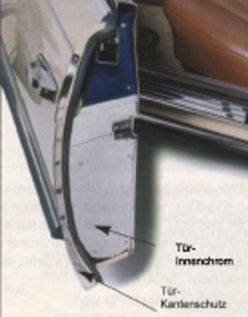 Door edge chrome 2pcs. Mercedes W107 SL/SLC