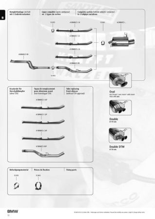 Tube replacing Front silencer BMW Z3 all from 8/98 (not 2,2i+3,0