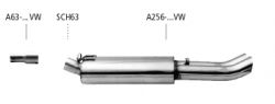 Rear silencer 1x153x95 oval VW Corrado