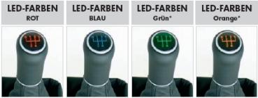Leather-gear-handle 5 Speed for BMW E39, orange Illuminated