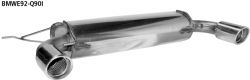 Rear silencer with single tailpipe 1x90mm LH + RH cut 20�