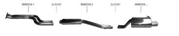 Rear silencer 2x76mm BMW Z3 2,2i + 3,0i Roadster Coupe