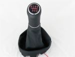 Leather-gear-handle 5 Speed Audi A6/C4 up to 1997 white Illumina