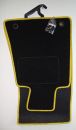 Floor mats 4 pcs. black/yellow outline Mercedes W126 SEC