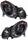 Headlights Dragon Design clear black Mercedes W211 Bj. 02-06