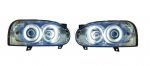 Headlights chrome with Angel eyes CCFL-Technik Golf 3