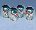 Foliatec AIRCAPS Valve Caps SKULL - chrome with red eyes, 4 pcs.