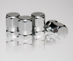 Foliatec AIRCAPS Valve Caps HEXAGON alu-anodised silver 4 pieces