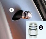 Aircaps Valve Caps ventilation screw look shiny alu silver (Phot