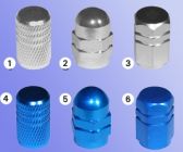 Aircaps Valve Caps 4pcs silver metallic hexagon (Photo 3)