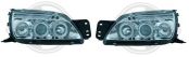 Headlights chrome with Angeleyes Ford Fiesta 99-02
