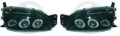Headlights black with Angeleyes Ford Fiesta 99-02