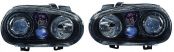 Headlights incl. foglights and Angeleyes clear black VW Golf IV