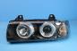 Preview: H1/H1 Scheinwerfer SCHWARZ mit Angel Eyes passend für BMW 3er E36 Limousine / Touring / Compact