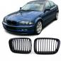 Preview: Shadow-Line Kidney black shiny fit for BMW E46 Sedan/Touring bis 09/01