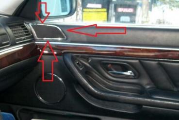 Rahmen Hochtöner Tür vorne poliert 2tlg. passend für BMW 7er E38