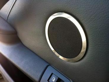 Ringe für Türlautsprecher klein hinten oben poliert 2tlg passend für BMW X5 E53