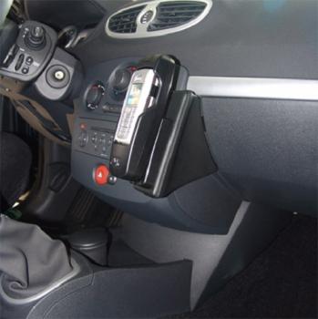 KUDA Phone console fit for Renault Clio III from 10/05 real leather black