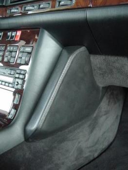 KUDA Phone console fit for Mercedes S-Klasse W140 91-09/98 real leather black