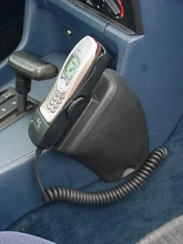 KUDA Telefonkonsole passend für BMW 5er/7er E32/34 Leder schwarz