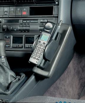 KUDA Telefonkonsole passend für Audi 100 /A6 ab 91 bis 97 Leder schwarz