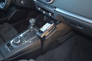 KUDA Telefonkonsole passend für Audi A3 ab 09/2012 Leder schwarz