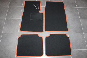 Fussmatten 4 tlg. schwarz/Kettlung orange passend für BMW 02 E10