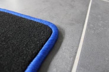 Floor mats 4 pcs. black/blue outline fit for BMW 3er E21