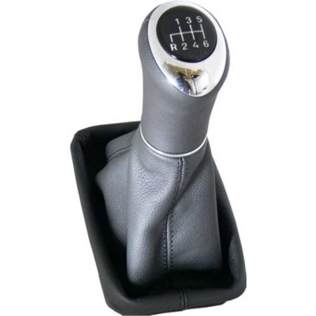 Leather-gear-handle chrome 5 Speed Mercedes W210 white Illuminat