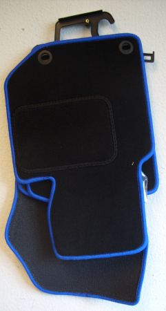 Floor mats 4 pcs. black/blue outline fit for BMW 5er E60 / E61 Sedan / Touring
