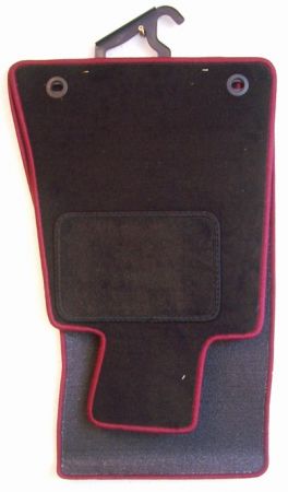 Floor mats 4 pcs. black/darkred outline Mini R60 Countryman