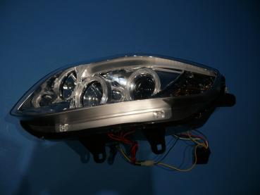 H1/H7 Headlights CHROME with Angel eyes CCFL-Technik fit for BMW Z4 (E85/E86)