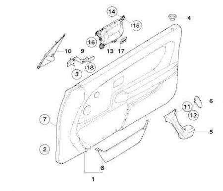Door pocket BLACK left side BMW 3er E36 Compact