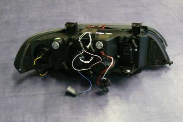 H1/H1 Headlights BLACK with Angel eyes CCFL-Technic fit for BMW 5er E39