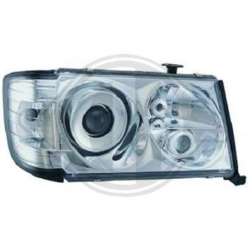 Headlights with indikators clear/chrome fit for Mercedes W124 1985 - 1993