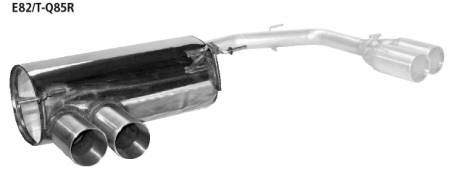 Endschalldämpfer mit Doppel-Endrohr LH 2x85 mm RACE-Look  E82