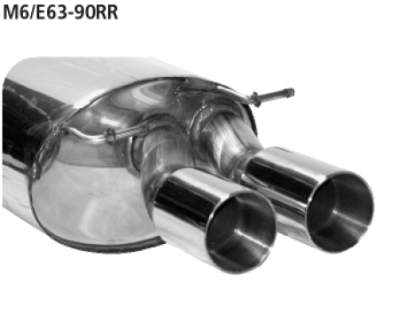 RH silencer with twin tailpipes 2x Ø 90 mm (RACE-Look) fit for BMW M5 M6