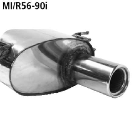 Endschalldämpfer RH mit Einfach-Endrohr 1xØ 90 Mini R56