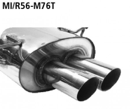 Endschalldämpfer Doppel-Endrohr 2xØ 76 mm Mini R56