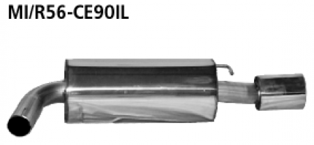 Endschalldämpfer LH mit Einfach-Endrohr 1 x Ø 90 mm Mini R56