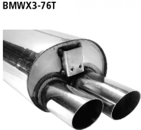 Endschalldämpfer Doppel-Endrohr 2x76 mm BMW X3 E83 Bj. 2004-2010
