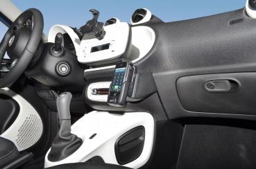 KUDA Telefonkonsole passend für Smart ForTwo / ForFour ab 2014 (W453) Leder schwarz